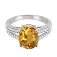 thumbnail image 5 of Mauli Jewels Engagement Rings for Women 2.52 Carat Oval Citrine and Diamond Ring 4-Prong 10K White Gold, 5 of 6
