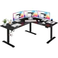 thumbnail image 2 of 63x55 inch L-Shaped Height Adjustable Standing Desk Electric Corner Table With Free Large Mouse Pad For Home Office Gaming（Black）, 2 of 9