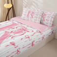 thumbnail image 3 of Manfei Pink Bowtie Zipper Twin Comforter Sets with Fitted Sheet and 2 Pillowcases,Initial Alphabet R Zipper Bedding Set,Pink Reversible,4-Piece, 3 of 7