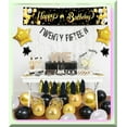 thumbnail image 3 of Celestial Celebration Kit: Black & Gold Birthday Decorations - Happy Birthday Banner, Starry Backdrop, Metallic Confetti Balloon - Perfect for Milestone Birthdays!, 3 of 5