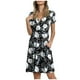 thumbnail image 1 of Mini vestido de manga corta con estampado de cuello en V informal de verano para mujer a la moda Fridja  qw6316, 1 of 8