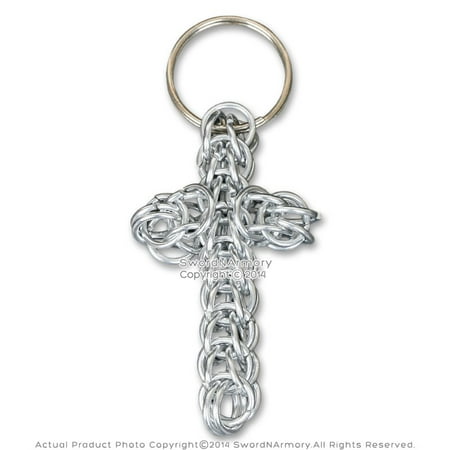 Medieval Templar Knight - Aluminum Chainmail Cross Keychain Knights Templar Medieval Renaissance Costume