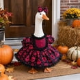 thumbnail image 5 of 2 Pack Halloween Porch Goose Outfits, Skull Pattern Goose Clothes with Head Bow Decor, Spooky Themed Porch Goose Outfit for Fall Outdoor Porch Display Party Decoration, 5 of 6
