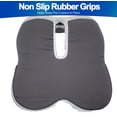 thumbnail image 6 of Ergonomic Memory Foam Seat Cushion with Lumbar Support, Contoured U-Shaped Design, Non-Slip Grips and Removable Washable Cover - Dark Grey, 6 of 9