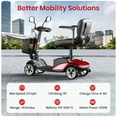 thumbnail image 3 of SACVON Upgrade 4 Wheel Mobility Scooter for Seniors, Foldable Powered Mobile Wheelchair for Adult 330lbs, Red, 3 of 12