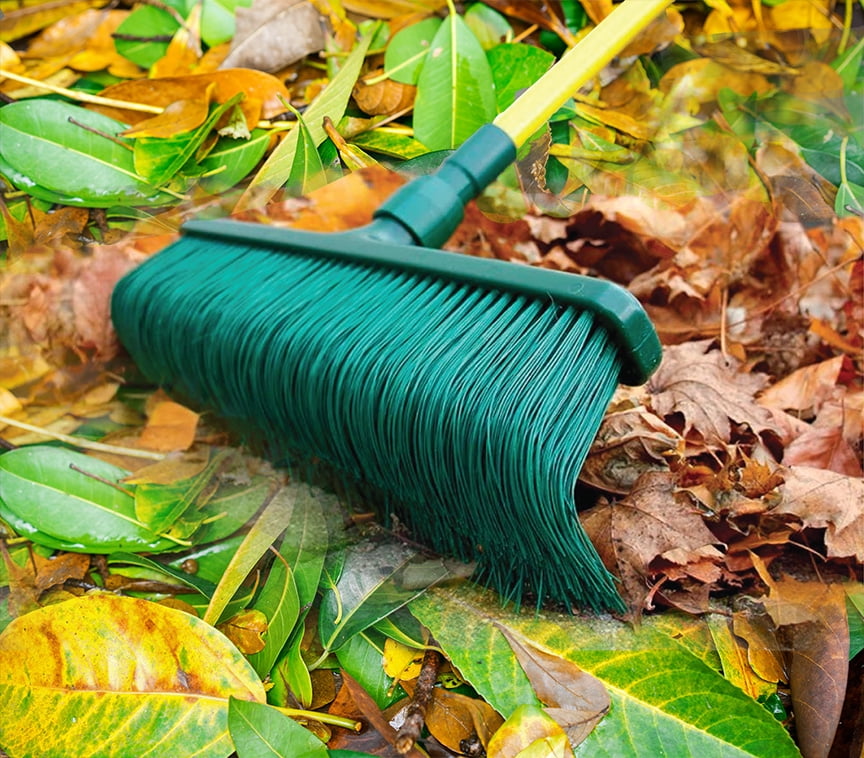 Clawbroom&reg; - Combination Broom and Rake, Easy Push & Pull Design, Use on Stairs and Uneven Surfaces, As Seen on TV