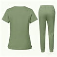 thumbnail image 5 of Uniforme De Enfermera,Womens Scrub Sets with Mandarin Collar,Unisex Jumpsuit Workwear,Medical Uniform for Doctors, Nurses, Beauty Salons - Army Green - XS, 5 of 5