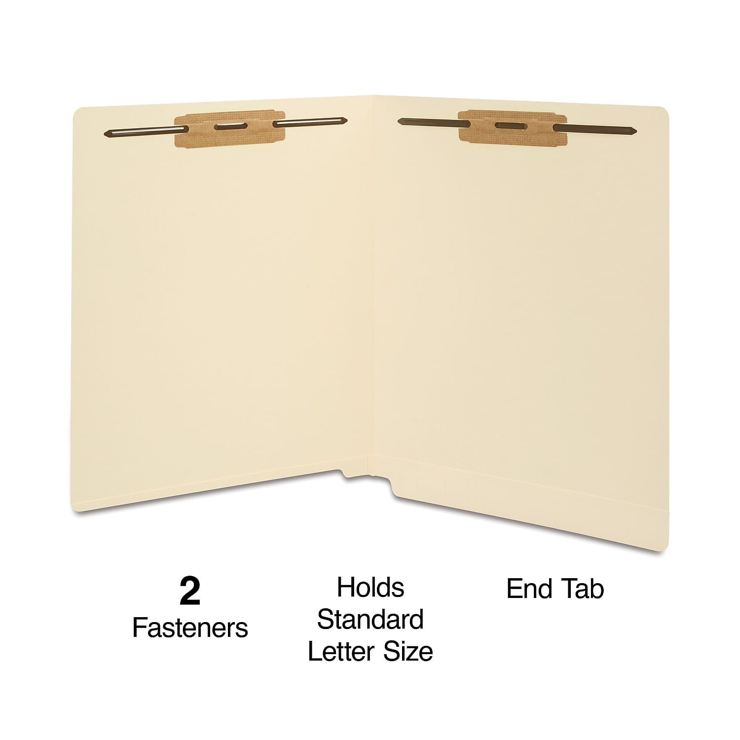 Staples Heavywt End Tab Fastener Folders Straight-Cut Tab Ltr Manila 50/BX TR18361/18361