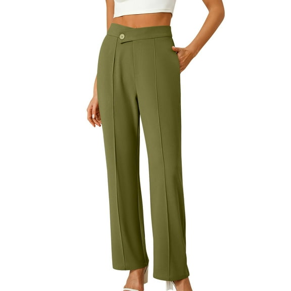Women's Casual Straight Leg Pants With Side Pockets For Everyday Comfort And StyleFashion Clothing