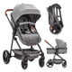 thumbnail image 1 of Cochecito convertible 2 en 1 para bebé, carrito plegable reversible con capota, estructura de aluminio, arnés de 5 puntos para bebés y niños pequeños, gris, 1 of 7