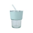 thumbnail image 4 of Vacemry Under $5 Glass Straw Cup 420ml, Covered Drinking Container with Lid, Office Coffee Beverage Bottle, Reusable Transparent Tumbler for Daily Hydration, 4 of 9