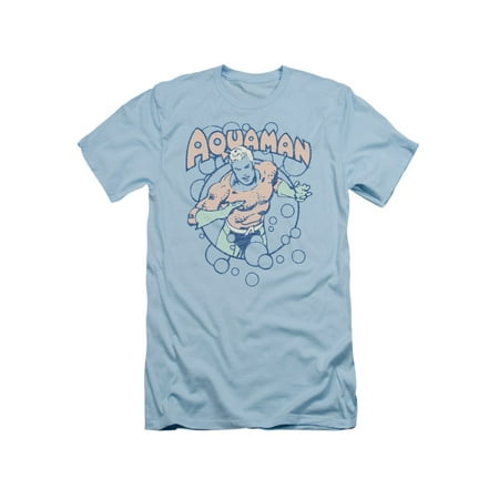Aquaman DC Comics Superhero Bubble Circle Adult Slim T-Shirt Tee