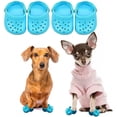 thumbnail image 1 of Croc para Perros,Zapatos De Verano para Cachorros para Perros Pequeños,Sandalias De Colores Caramelo,Zapatos para Perros Cómodos Y Transpirables Regalo para Festival De Mascotas Azul 2 Pares Rojo Verde, 1 of 5