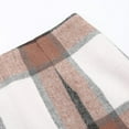 thumbnail image 7 of Womens High Waist Plaid Skirt Bodycon Pencil Fall Winter Wool Mini Skirts Zip-Up Beige, XXL, 7 of 7