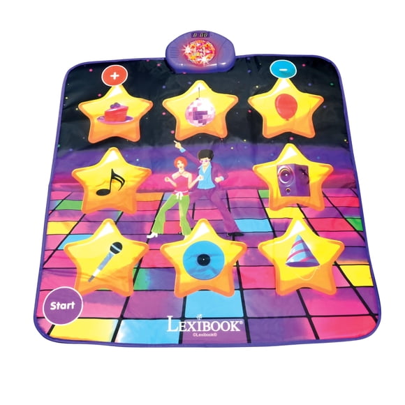 Alfombrilla Electrónica para Pista de Baile LexiBook DM10 con Altavoz Morado y Amarillo