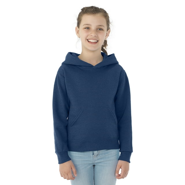 Jerzees Chandail à Capuchon en Molleton NuBlend pour Jeunes, TG, Bleu Marine Chiné Vintage