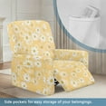 thumbnail image 2 of SCRAWLGOD Daisy Floral Beige Recliner Chair Cover Stretch Reclining Covers 4-Pieces Recliner Sofa Slipcovers Reclining Couch Cover Furniture Protector Covers for Dog, 2 of 7