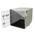 thumbnail image 3 of Dandelion Dog Crate Cover, Repeating Doodle Botanical Composition of Leafy Ornaments, Easy to Use Pet Kennel Cover Small Dogs Puppies Kittens, 7 Sizes, Champagne and Multicolor, by Ambesonne, 3 of 6