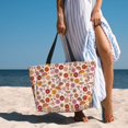 thumbnail image 6 of Kdxio Fall 70s Groovy Hippie for Beach Bag for Women Large Beach Tote Bag Waterproof Sandproof Swim Bag with Zipper Pockets Beach Vacation Travel, 6 of 7