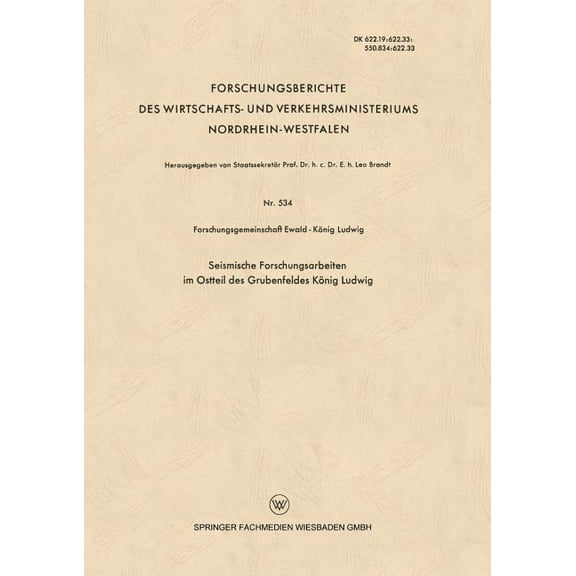Seismische Forschungsarbeiten Im Ostteil Des Grubenfeldes Konig Ludwig (1958)