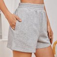 thumbnail image 3 of Pantalones cortos de pierna ancha, pantalones cortos deportivos ajustados informales de color puro de cintura alta elásticos para citas de mujeres, 3 of 6