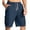 Dark Blue, variant on Hurxie Men's Casual Cargo Shorts with Elastic Waist and 6 Pockets xl Work Bermuda Shorts for Men S-2XL