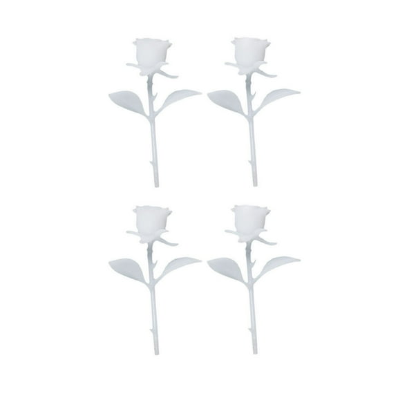 Silicone Molds Resin Roses for Jewelry Making 4 Pcs Three-dimensional Models Decoration Home Craft White