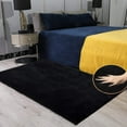 thumbnail image 6 of ORINOVA Fuzzy Faux Rabbit Fur Rug Fluffy Rug Washable Area Rug For Living Room Black Furry Rugs For Bedroom Rugs 3x5 Girl Room Home Decor Rectangle Rug, 6 of 10
