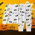 thumbnail image 2 of CONFREE Toddler Girls Halloween Pajamas Long Sleeve Cartoon Pumpkin Ghost Loungewear Tops Pant Hallowmas Pjs for Toddler Girl Cozy Jammies, 2 of 5