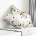 thumbnail image 4 of Throw Pillow Covers 26x26 Inch, Pink White Flowers Decorative Pillow Cases for Couch Sofa Bed, Spring Floral Elegant Pastoral Botanical Cotton Linen Square Home Decor Pillowcases with Hidden Zipper, 4 of 7