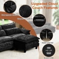 thumbnail image 5 of Howcool Cloud Couch Modular Sectional Sofa 4 Seat 148" U Shaped Convertible Couch Chenille Thick Cushion with Ottoman, Removable & Washable Cover for Living Room, Black, 5 of 8