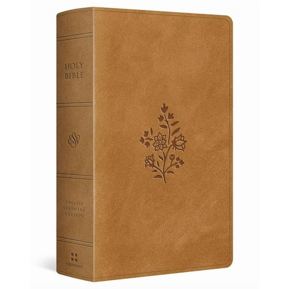 ESV Giant Print Personal Size Bible, Red Letter (Trutone, Nubuck Caramel, Wildflower Design), (Hardcover)