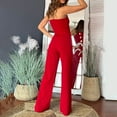 thumbnail image 6 of Simua Womens Jumpsuit Casual Off Shoulder Sleeveless Tube Top Wide Leg Pants Romper Fall Asymmetricial One Piece Outfits, 6 of 10