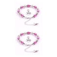 thumbnail image 2 of sweethay de perlas simuladas Cadenas de bricolaje de diamantes de imitación Brazalete atractivo de la amistad Buena elasticidad Niños Niñas Rosa roja 2Conjunto, 2 of 6