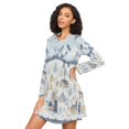 thumbnail image 3 of FORMRS Womens Long Sleeve Nightgowns Crew Neck Sleep Shirt Soft Pajamas Sizes S-3XL, Light Blue Mountain, 3 of 8