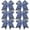 Royal Blue/Black, variant on 6 count 8" Large Glitter Royal Blue and White Bows Two Toned Rhinestones Stiff Hair Bows Elastic Band Competition Bows for Cheerleader Team Girls -Royal Blue/White