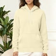 thumbnail image 2 of Women's Sherpa Fleece Hoodies Lined Pullover Fluffy Winter Warm Sweatshirts Solid Color Hooded Sweatshirt with Kangaroo Pocket, 2 of 7