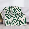 thumbnail image 3 of Yiaed Palm Branch With Leaves Print Blanket Throw Blanket Soft Cozy Flannel Blanket for Home Bed Sofa Couch Chair-40"x30", 3 of 6