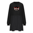 thumbnail image 4 of Pisexur Robes de Noël pour Femmes Mode Imprimé Noël Robes de Vacances Décontractées Col Rond Manches Longues Robe Fluide à Étages Mini Robe de Fête, 4 of 4