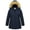 Navy Blue, variant on Women's Winter Plus Size Womens Puffer Coat Fleece Lined Parka Jacket with Detachable Hood Black 1X