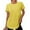 Yellow, variant on Razzly Women's Summer Casual Loose Fit Short Sleeve Round Neck Plain Color T Shirt Comfortable Breathable Fashion Top For Daily Wear Womens Summer Tunics Athletic Long Sleeve Shirt Women(White,M)
