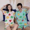 thumbnail image 2 of Pijama Sin Chan de algodón para hombre y mujer, conjunto corto de ropa de dormir japonesa para parejas, 2021, 2 of 4
