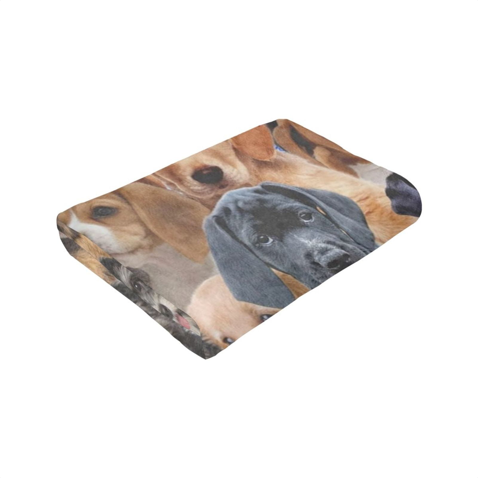 Wijzvio Dog Family Throw Blanket Soft Fuzzy Fleece Blanket For Couch Bed Living Room Decoration 60"X50"