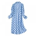 thumbnail image 3 of Womens Cotton Nightgowns Button Down Sleepshirt Long Sleeve Cute Heart Pattern Nightshirt Pajamas Dress, 3 of 7