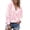 Red, variant on Women's Cozy Lightweight Long Sleeve Crewneck Top For – Relaxed Fit Solid Color Sweatshirt Style Knit Tee