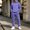 Purple, variant on Jerdar Men Casual Pullover Hooded Sports Solid Long Sleeve Trousers Two-Piece Elastic Waist Patchwork Trousers Tracksuit Soft Sweatshirt Set