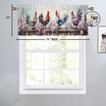 thumbnail image 4 of Watercolor Rooster Curtain Valances for Kitchen Windows Farm Colorful Flower Chicken Rustic Wooden Rod Pocket Valances for Bedroom Living Room Dining Room 54 by 18 in, 1 Panel, 4 of 6