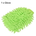 thumbnail image 3 of Uxcell Double-Sided Microfiber Soft Chenille Dusting Wash Mitten, Light Green, 3 of 5