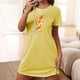 thumbnail image 1 of Camisón corto de talla grande para mujer, camisón de manga corta con estampado de pecho a la moda, camisón para mujer, 1 of 7