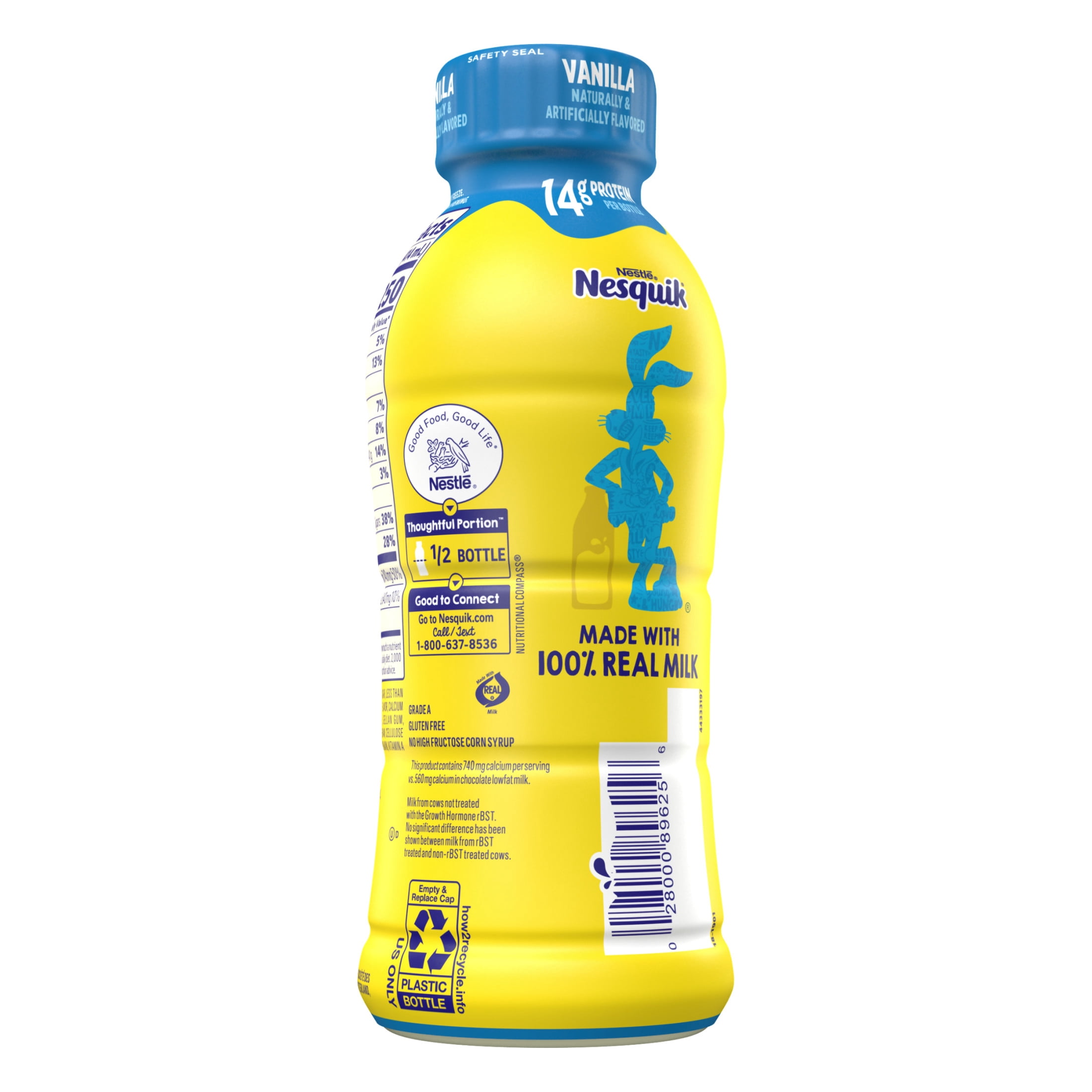 Nesquik Vanilla Flavored Low-Fat Milk, Ready to Drink Low-fat Milk,14 fl o 14 fl oz